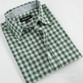 Camisa masculina verde verificada com mangas curtas